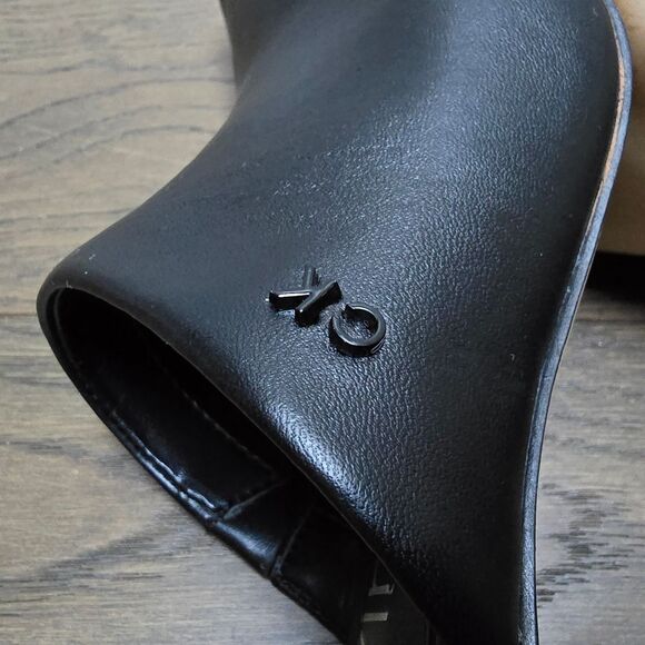 Calvin Klein Odina Sculpted Heel Pointed Toe Dress Mules in Black - Picture 9 of 13